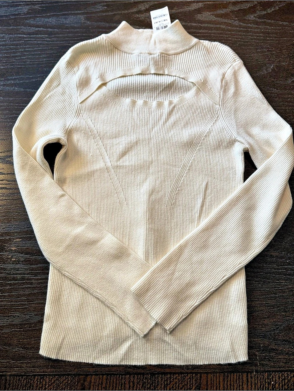 INC International Concepts Ribbed Turtleneck Tunic Cream Size Medium NWT